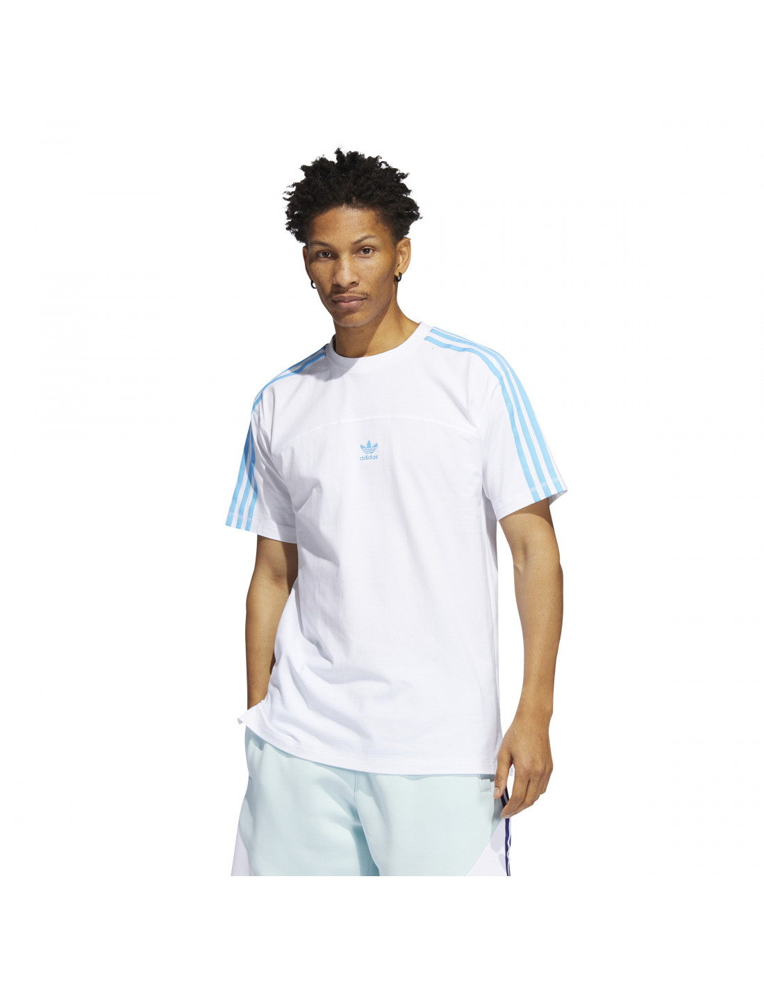 Camiseta adidas Originals Blocked 3 Stripes Tamaño ropa chico S Blanco